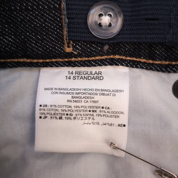 NWT Old Navy Girls Size 14 Regular Dark Wash Straight Fit Jeans - Picture 9 of 14